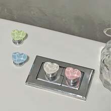 4pcs Random Color Creative Heart-Shaped Toilet Tank Auxiliary Flush Button - Multicolor - View 5