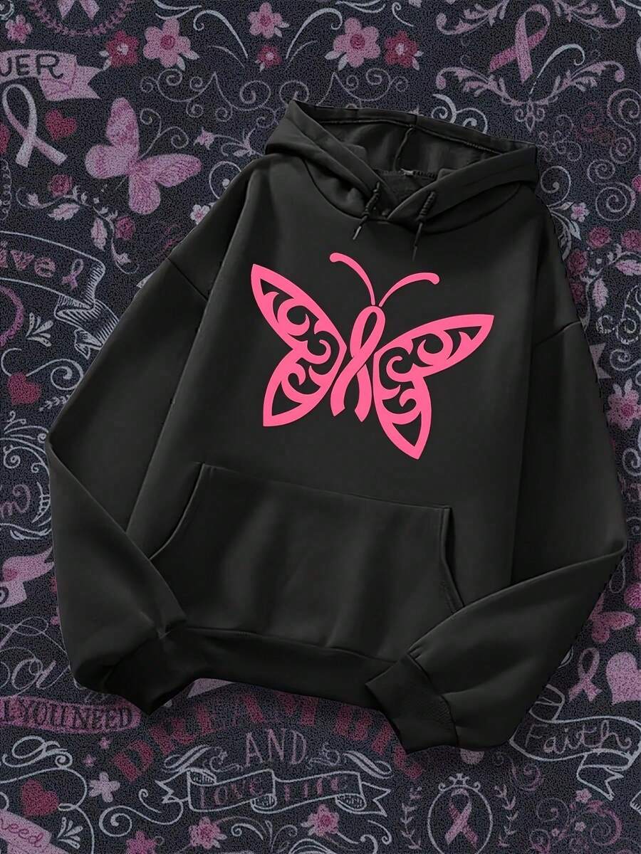RN - Black With White ECG Graphic And Heartbeat, Nursing Professional Clothing, Hood With Adjustable Drawstring, For Healthcare Professionals In All Seasons. - 粉色 - 查看 1