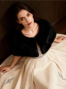 1pc Animal Bohemian Faux Fur Autumn/Winter Women's - Black - View 2