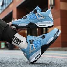 Mens UNC Colorway Breathable Mesh Street Sneakers, Air Cushion Midsole, Non-Slip Rubber Outsole Unisex Daily Sport Sneakers - 大學藍 - 查看 2