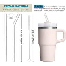 - Paquete de 10 pajitas de repuesto para vaso de 20 onzas, 14 onzas, popotes transparentes de plstico reutilizables para accesorios de copa de 20 onzas, jarra de medio galn con - Transparente - Ver 2
