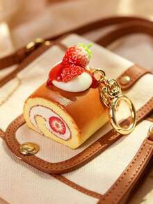 1 Buah Gantungan Kunci Ornamen Kue Buah Tiruan, Liontin Tas Sekolah Ransel Roti Lumpia, Hadiah untuk Teman - MultiWarna - View 4