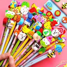 Random Color Cute Cartoon Pencil Eraser Set, Perfect As Student Stationery Gift Or Small Reward. School Supplies, Back To School - Multicolor - View 2
