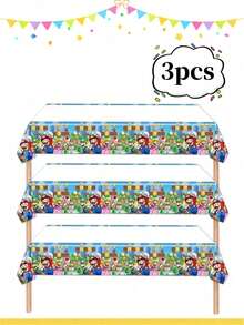 asmodee Mario Party Tablecloth, Waterproof And Oil-Resistant Dining Table Cover, High-Definition Pattern For Kids Birthday Parties And Themed Events - Multicolor - View 14