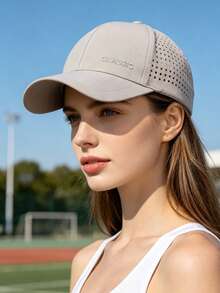 1pc CLASSIC Embroidered Quick-Dry Baseball Cap Summer Perforated Hollow Breathable Baseball Cap Outdoor Running Sun Protection Hat - Embroidery CLASSIC - View 4