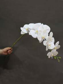 1/2pcs Artificial Large Branch Phalaenopsis Orchid, Home Aesthetic Floral Decoration, Wedding Decor, Holiday Party Supplies, Home Decor, Room Decoration, Random Style Shipped - White - View 1