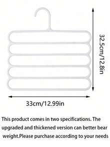 10pcs/5pcs/4pcs/2pcs/1 pieza Ganchos de almacenamiento para armario, estante de bufandas de plástico de 5 niveles, versión mejorada talla grande gruesa, estante de almacenamiento para pantalones/bufandas/corbatas - Blanco - Ver 5