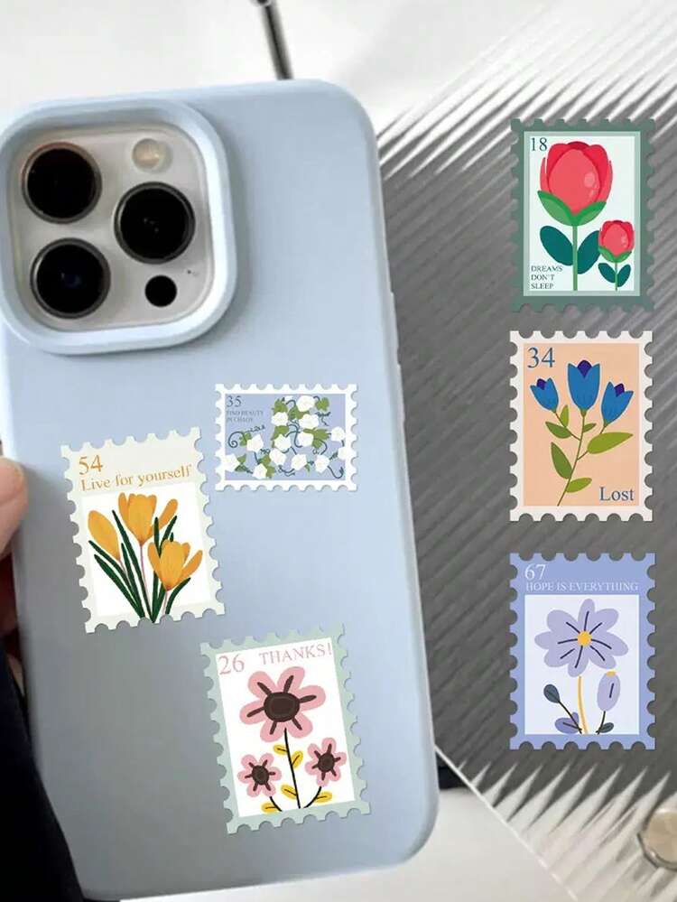 500 Flower Sticker Rolls, 10 Styles, Beautiful Waterproof Vinyl Stickers (500 Per Roll) - Stamps - View 7