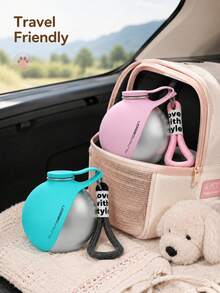 Minimalist Portable Pet Bottle With Thick Lanyard Durable Stainless Steel Dog Waterer For Puppy Kitten Sleek Puppy Drinking Flask Perfect For Reliable Daily Walking Running Gear 2 Colors Pet Travel Supplies - 彩色 - 查看 2