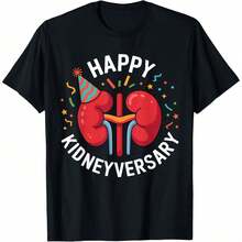 Happy Kidneyversary Funny Kidney Transplant Recipient T-Shirt - Black - View 1