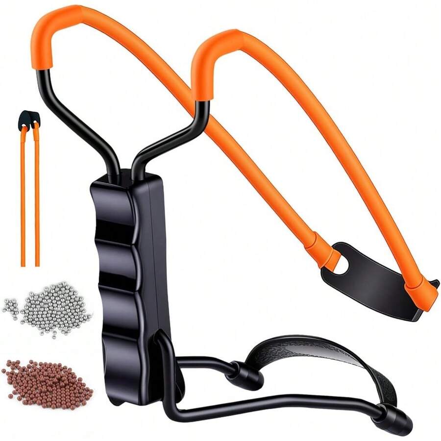 Professional Slingshot Set Classic Construction Hunting Slingshot With Sturdy Bow 2 Packs Ammo Band For Adults Outdoor Shooting - Default - View 1