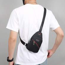 Bolso de pecho con múltiples compartimentos y cremallera con diseño de correa de hombro ajustable, un bolso bandolera para almacenamiento de uso diario - Multicolor - Ver 8