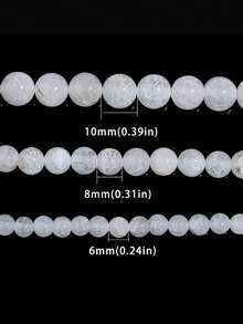 Natural Stone Beads White Exploded Quartz Crystal Bead Spacer Beads 6 8 10mm Pick Size For Jewelry Making DIY Bracelet Necklace Accessories - Multicolor - View 6
