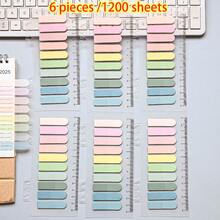 6 Types, 1 Pack, Total 1200 Sheets, 200 Sheets Per Type, Ultra-Thin Waterproof Transparent Label Stickers, Suitable For Textbook Pages, Office Meeting Marking, Index Tabs, File Guide Labels, PET Plastic Material, Record Stickers - one-size - View 2