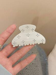 4個/1個 女款 5.1cm/2in 黑白藍粉色 小水鑽 半圓形輕量塑料髮夾 時尚百搭 高端優雅 極簡風 素色髮爪 髮飾 適合日常出遊、休閒派對、通勤、度假、紮馬尾、盤髮、洗臉、沐浴、化妝、搭配衣著、珠寶頭飾髮爪夾 - 彩色 - 查看 8