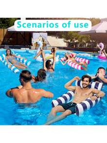 1pc Inflatable Floating Lounge Chair Dual-Use Hammock With Backrest, Free Pump, Foldable Inflatable Pool Chair For Summer, Suitable For Spa, Pool, Beach Party Supplies, Vacation Multi-Functional Pool Party Summer Outdoor Water Entertainment Floating Chair, Portable Floating Bed, Suitable For Travel, Suitable As Summer Birthday Gift, Party Gift, Student Gift - Multicolor - View 9
