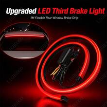 1 Piece, 39.37 Inches/100CM High-Mounted Brake Light Warning Light LED Light Bar Red Light, 12V Brake And Turn Signal, Durable And Easy To Bend High Brightness, Easy To Install, Automotive LED Accessories - 100CM High-mounted Brake Light - View 2