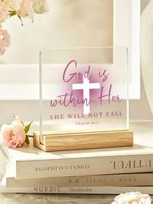 Christian Gifts For Women, Pink Inspirational Acrylic Christian Decor For Women - Christmas Gifts For Friends, Sister, Mom - Religious Room Decor For Home, Office, Dorm,Fashion Decor,Men Women Remembrance Table Decor Creative Desktop Decoration, - A - View 12