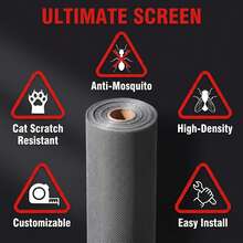 1件裝多色居家防蟲紗窗，隱形防蚊網，簡易防塵易清潔窗紗，高密度網布，寵物防護紗網，窗紗更換用，適用於門窗、庭院，可自行安裝 - B - 查看 74