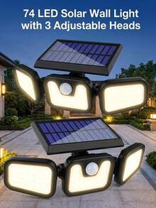 1/2/3/4Pack Smart Solar Powered Security Light, Outdoor Lights With Solar, Advanced Motion Detection 16-26 Feet Sensing Range, Polycrystalline High Efficiency Panel, 6500K Daylight White Beam, Durable Weatherproof Design For Garden Pathway - Điều khiển cảm biến - Xem 1