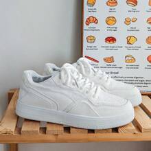 Zapatos de skate deportivos casuales versátiles con aumento de altura para hombres, nuevos de primavera, de nicho - Blanco - Ver 3