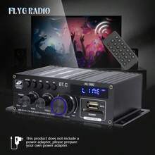 AK380 RV Stereo Amplifier 2-Channel 12V Car Audio Power Amplifier, Designed For RVs And Campers, Stable Output For Long Trips, Compact Metal Housing, Clear Sound Quality For RV Living Space, Travel And Outdoor Driving (Battery Not Included) - Black - View 2