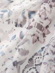 Floral Print Polyester Scarf Suitable For Vacation Wear - Light Grey - View 8