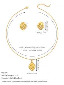 Luxury Daily Wear Gold-Tone Stainless Steel Earring & Necklace Set, Shell & Heart Multi- Hypoallergenic Jewelry, Ideal Holiday Gift For Women - Multicolor - View 12
