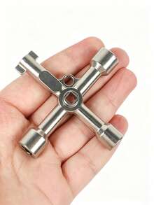 2pcs Multi-Function Cross Key Wrench, 4-In-1 Universal Key With Hex, Triangle And Square Shaft, Suitable For Faucet Valves, Electrical Cabinets, Elevator Doors, Industrial Grade Durable Metal Tool - Multi-function Wrench - View 9