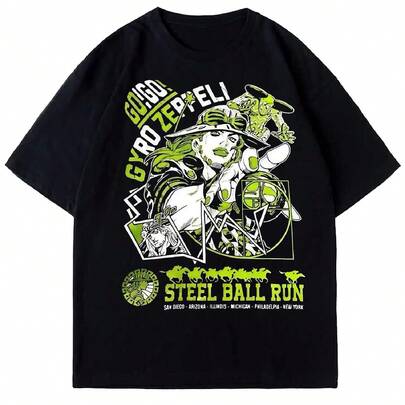 夏用コットンTシャツ（アニメプリント入り）男女兼用 - Speedo Wild Man コットン半袖シャツ.jpg