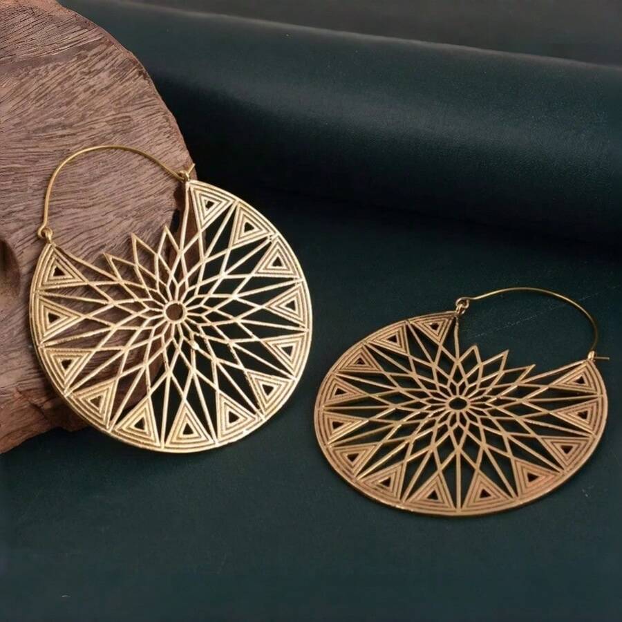 Gmzalx 1 Pair Fashion Copper Hoop Earrings, Classic Round Earrings For Women, Exquisite Accessory For Daily Casual And Party, Perfect Holiday Gift