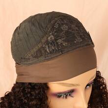 Afro Curly Hair Wig With Hairband, Women's Breathable Wig Design, LINDEZA+WIG CAP 4#/MEDIUM BROWN - 4# - 查看 6