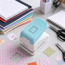 1pc 3D Embossed Paper Punch, Star, Square And Rectangle Stamp Decorative Edge Cutter, Manual DIY Paper Craft Punch, Suitable For Scrapbooking, Journaling, Card Making, Photos And Handmade Paper Crafts - Embossing - View 6