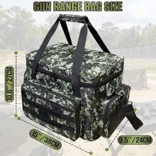 Tactical Gun Range Bag For 4 Pistols & Ammo, Handgun Carry Case With Magazine Holders, Heavy-Duty Shooting Range & Hunting Gear Storage,45653794 - Green - View 2