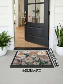 DAJIANG 1pc Outdoor Door Mat 3D Flower Welcome Rug, Long Strip Area Rug With TPR Non-Slip Backing, Suitable For Bathroom, Indoor, Hallway, Bedroom, Living Room, Bedside, Machine Washable Easy Clean Entryway Mat, Pet-Friendly Decor - Multicolor - View 13