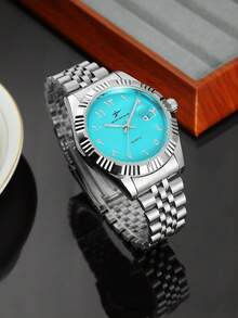 RICECGO Men's Watch With Dial, Fashionable Daily Wear, Stylish Wristwatch, Perfect Gift For Him, Durable And Precise Design - Silver - View 3