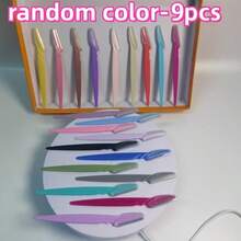 22 Colors Multi-Color Eyebrow And Fine Hair Trimming Tool, 9pcs Randomly Shipped, With Macro Safety Guard And Protective Cover, Designed For Women To Create Exquisite Eyebrow Shape, Remove Skin Oil, Precise Facial Hair Removal Tool - Upgraded Version - View 7