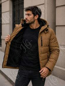 Thermal Jacket/Bobby Jacket, Padded And Lined, For Trekking, Snow, And Extreme Cold - Brown Plush - View 3