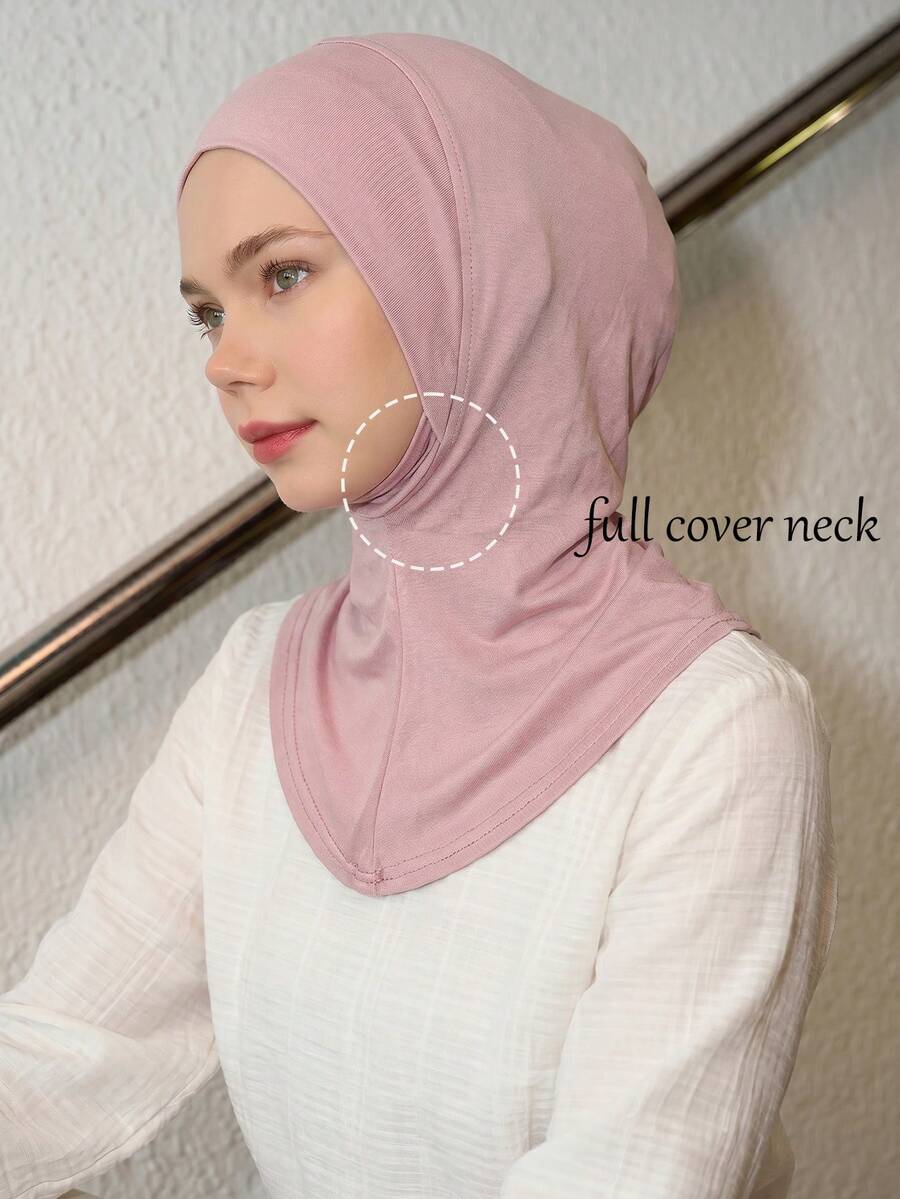 1PC Women's Fashion Solid Color Chin-Wrap Elastic Chin-Wrap Base Beanie Head Scarf