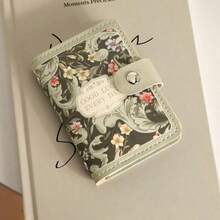 Vintage Floral Pattern PU Leather Card Holder, Small Snap Button Card Sleeve, Multi-Slot Slim Card Wallet, Suitable For Credit Cards, ID Cards, Portable Compact Card Pouch, Women's Girls Vintage Print Mini Card Organizer, Lightweight Everyday Bag Accessory - View 8