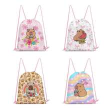 Drawstring Bag - Lightweight And Durable, Cute Design, Capybara Print - Perfect For School, Sports, Travel And Toy Storage - Drawstring Sports Bag - View 2