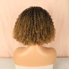 Afro Curly Hair Wig With Hairband, Breathable Design, LINDEZA+WIG CAP MT1B/27#/BROWN WITH HONEY - MT1B/27 - 查看 4