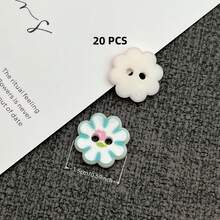 10/20/24/30/42入 1.5cm 清新糖果色 8瓣梅花形印花彩色樹脂塑膠鈕扣，適用於兒童服飾、髮飾、針織衫、大衣、手工縫製裝飾鈕扣、情人節禮物DIY材料、DIY服飾與手工藝、藝術用品、縫紉配件 - 彩色八瓣花 - 查看 12