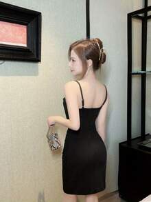 Women Midi Dresses - Black - View 5