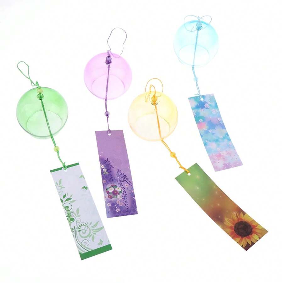 Carillón de viento Sakura hecho a mano, campana de cristal japonesa, artesanía colgante, flor de cerezo Furin, decoración de habitación BMXA - Rojo - Ver 1