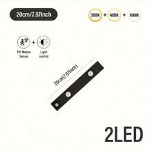 Guanova 1pc LED Motion Sensor Light, 3 Color Light Switching, USB Rechargeable, Wireless, Cordless, No Wiring Required, Self-Adhesive Portable Installation, Button Control, Adjustable Brightness, Suitable For Kitchen, Bedroom, Closet, Cabinet, Stairs, Wall, Decorative Scenes: Kitchen Lighting, Kitchen Decoration, Battery Capacity: 150mAh, 200mAh, 300mAh, 400mAh, 500mAh. - Cat's Eye Light - Three Color Temperatures - View 18