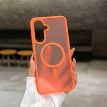 高級啞光手機殼，兼容 Galaxy A17 A55 A56 A37 A36 A57 A27 S25Ultra S26Ultra S24、S23 FE A16，亦兼容 Galaxy A15 A35 A26 S24 S25 S24Ultra 機型，全方位相機保護、內建鏡頭膜、柔軟觸感、防指紋、支援無線充電與防震設計 - 橘色 - 查看 3