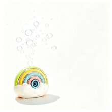 Creative Rainbow Eggshell Electric Bubble Machine, Compact Round Body Anti-Collision, Fully Automatic Bubble Output With Soft Color Matching, Suitable For Baby Home Play, Park Walks, Beach Outings, Ideal Gift For Children's Day, Birthday, Portable Bubble Toy For 3+ Boys And Girls - Multicolor - View 11