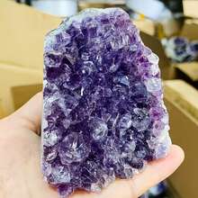 1pc AA+ Grade Natural Amethyst Cluster With Crystal Sprouts, Perfect For Crystal Display And Collection, Natural Earth Beauty, Excellent Home Decor Choice, Suitable For Valentine's Day, Christmas And Other Occasions, Also A Great Gift, Including Crystal Gifts For Parents - Purple - View 9