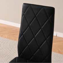 Set Of 2 Stainless Steel Leg Upholstered Dining Chairs - 黑色2號 - 查看 3